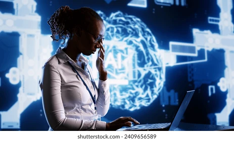 female engineer on AI image